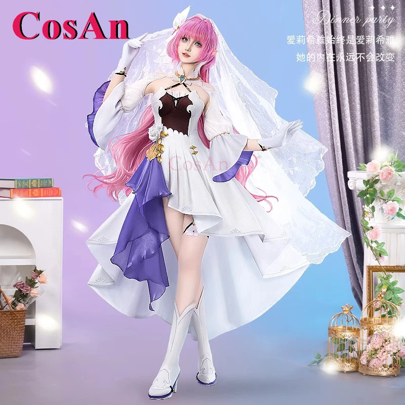 

Костюмы для косплея Elysia из игры Honkai Impact 3: Нарядное платье «Чистая любовь» для Хэллоуина и ролевых игр