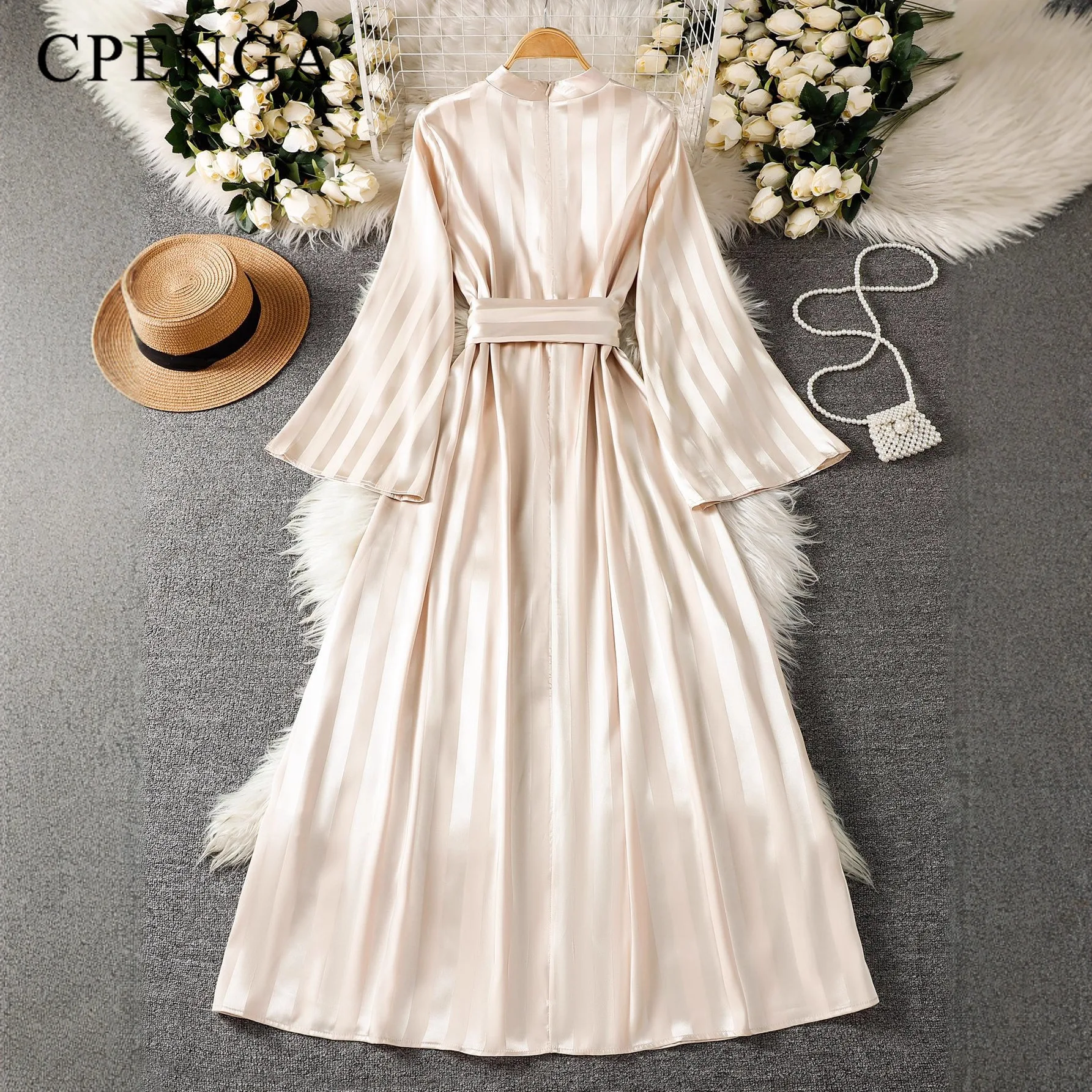 فستان إسلامي متواضع أنيق للنساء بأكمام واسعة عباية عادية مثالية لمجموعة رمضان والعطلات الإسلامية والسفر في دبي 2025 #4