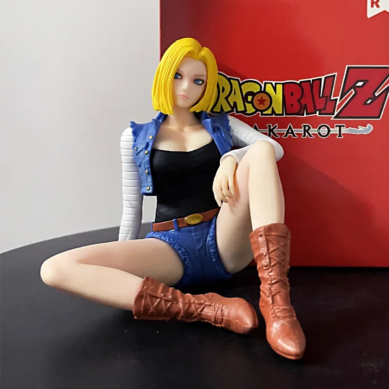 

Dragon Ball Z 18th Synthetic Human Action Figure Cowboy Style Anime Model Doll Sitting Position Denim Sexy Girl Collectible Toy