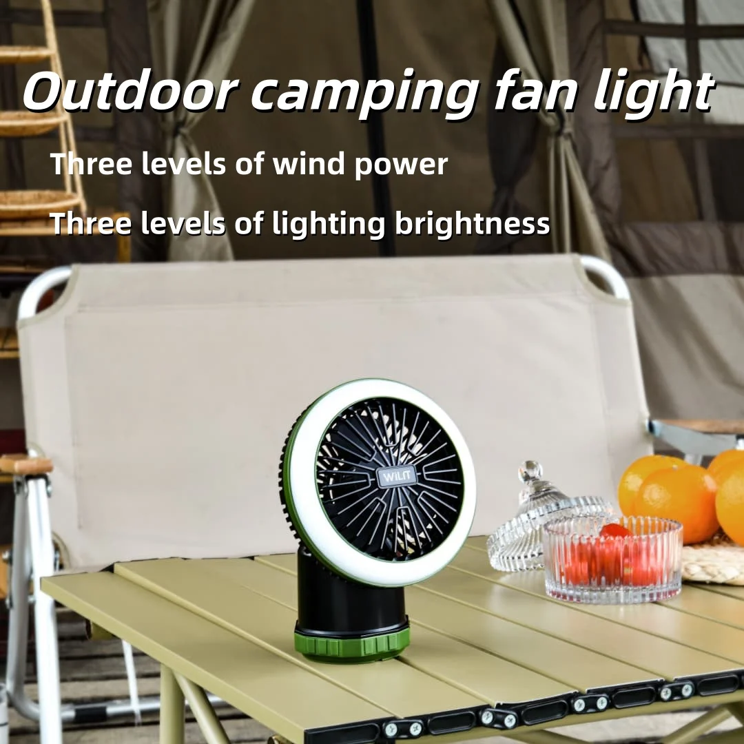 Portable LED Outdoor Camping Handheld Fan with Hook USB Charging Dry Battery Tent Ceiling Fan Desk Lamp for Office And Student U