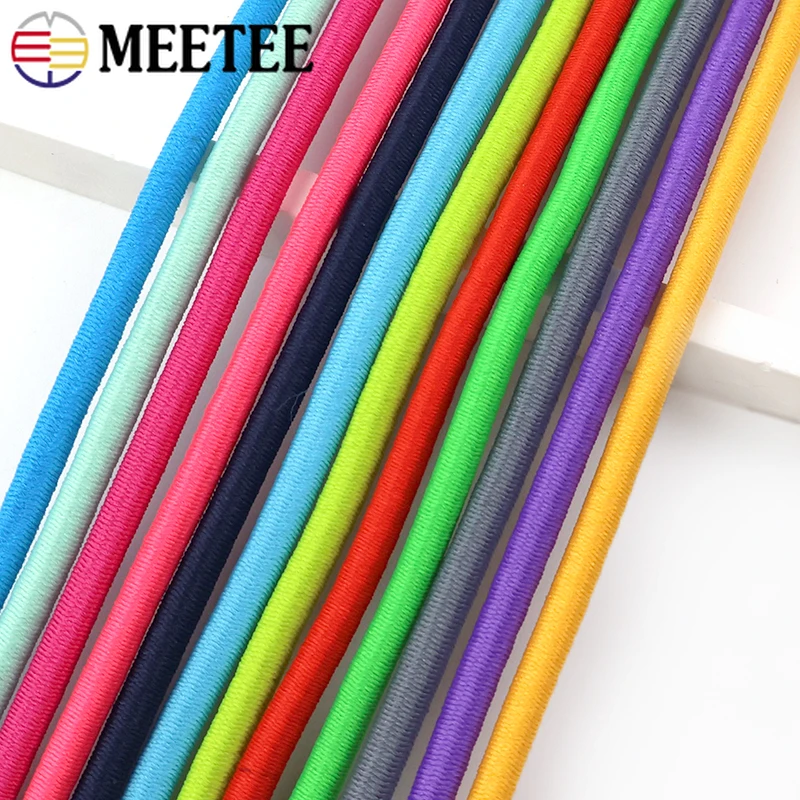 

5/10/20M Meetee 5mm Colorful Elastic Rope Clothes Hoodie Drawstring Stretch Rubber Band for Mask Headband DIY Sewing Accessories