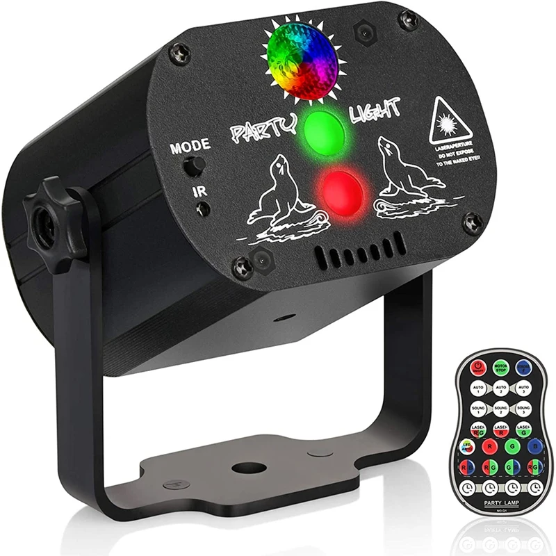 

Party Lights, DJ Disco Stage Lights 60 Led Patterns Projector Effects Strobe Light With Remote Control Sound Club Show
