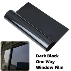One Way Blackout Window Privacy Film Self-Adhesive Sun Blocking Heat Insulation Film Black Window Tint for Home
