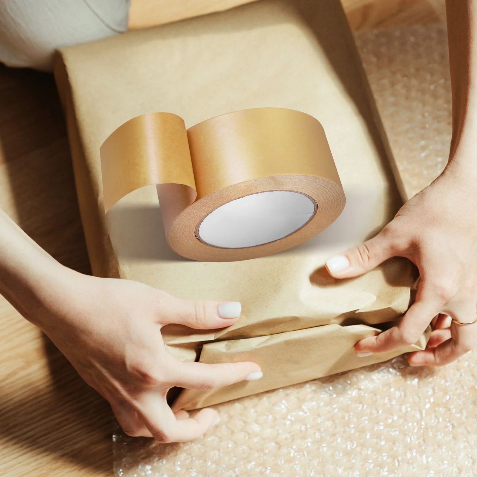 

Сверхмощная упаковочная коробка из крафт-бумаги, прочная клейкая коричневая транспортировочная лента, записываемая упаковка, почтовая рассылка для коробок