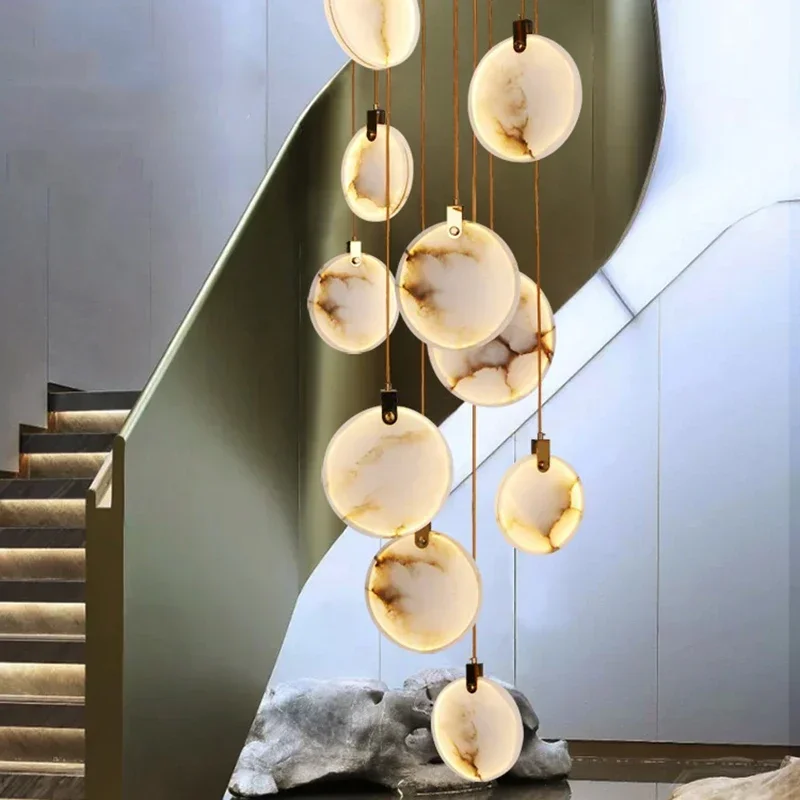 Modern LED Pendant Light Chandelier for Staircase Living Room Decor Indoor Hanging Lighting Lamp