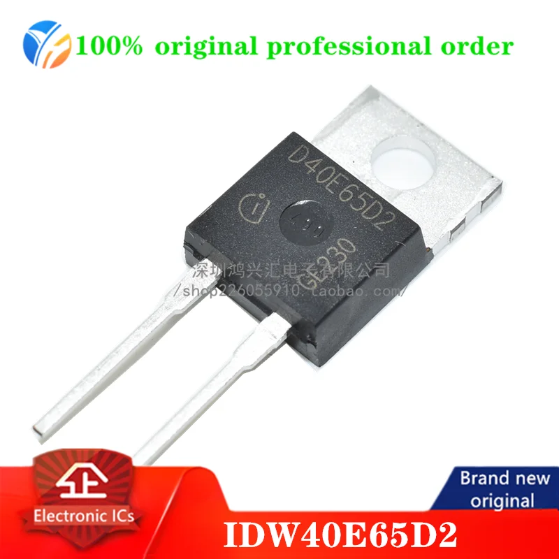 100% original IDW40E65D2 Rectifier Diode Switching 650V 80A 75ns 3-Pin(3+Tab) TO-247 Tube