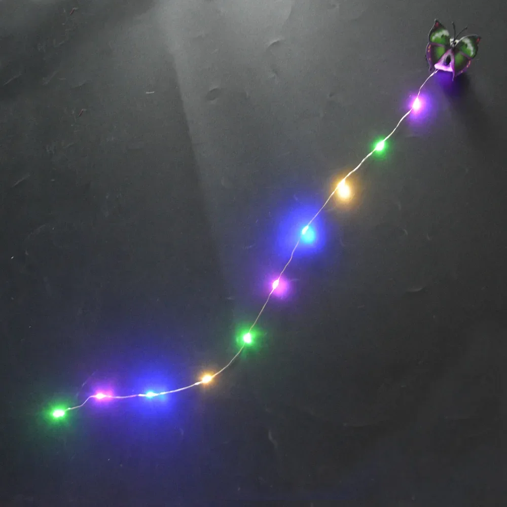 Blinkende LED-Lichterkette zum Flechten und Stylen, Haarspange, lustiges DIY-Geschenkset für Mädchen, Kopfbedeckung, Geburtstagsfeier – Detail 19