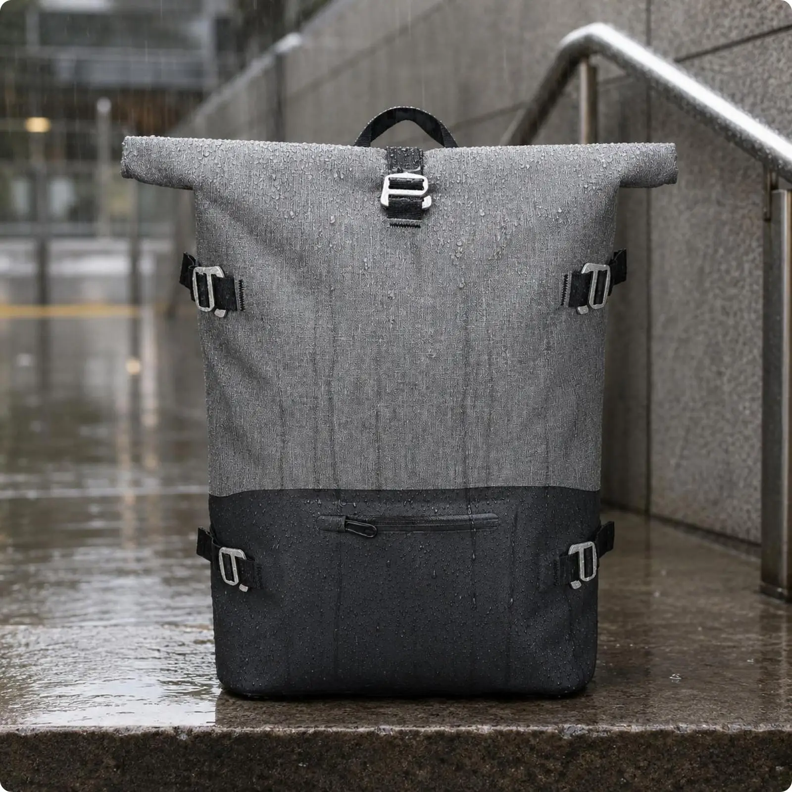 Waterproof Rucksack for Travel and Work with TPU Lining and Cationic Fabric Outer Shell Expandable 43 to 57cm