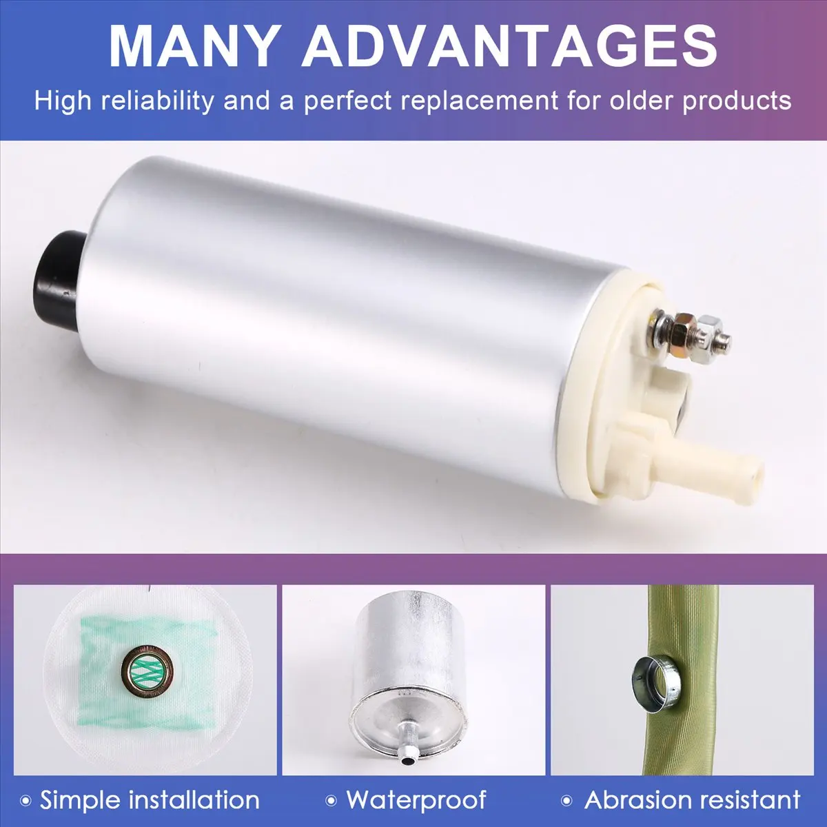 #59K (Metal + Rubber)Petrol Pump Fuel Pump With Fuel Filter Strainer 16141341231 for BMW,Automotive Parts & Accessories