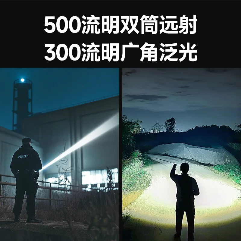 [T8pro] 1000MAH/8 hours battery life/500 lumens/with magnetic attraction/with back ruler/strong light flashlight