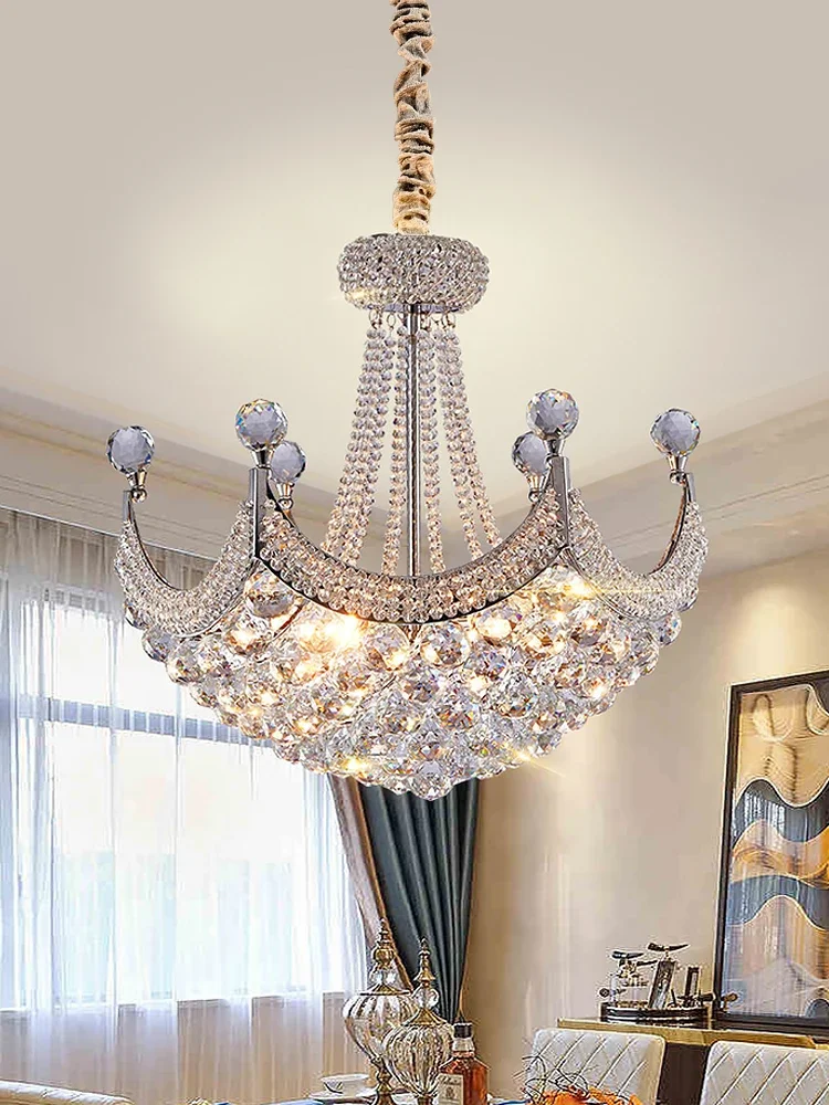 Imagem -02 - Lustre de Cristal de Luxo Europeu Sala Estar Quarto Sala Jantar Villa Corredor Lanterna Personalizada Lustre Led Novo