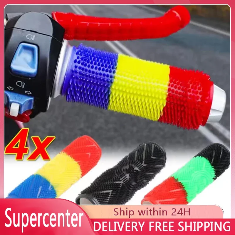 

Universal Motorbike Electric Car Non-slip Handlebar Cover Brake Cover Kit Shock Absorption Comfortable Rubber Handlebar Cover