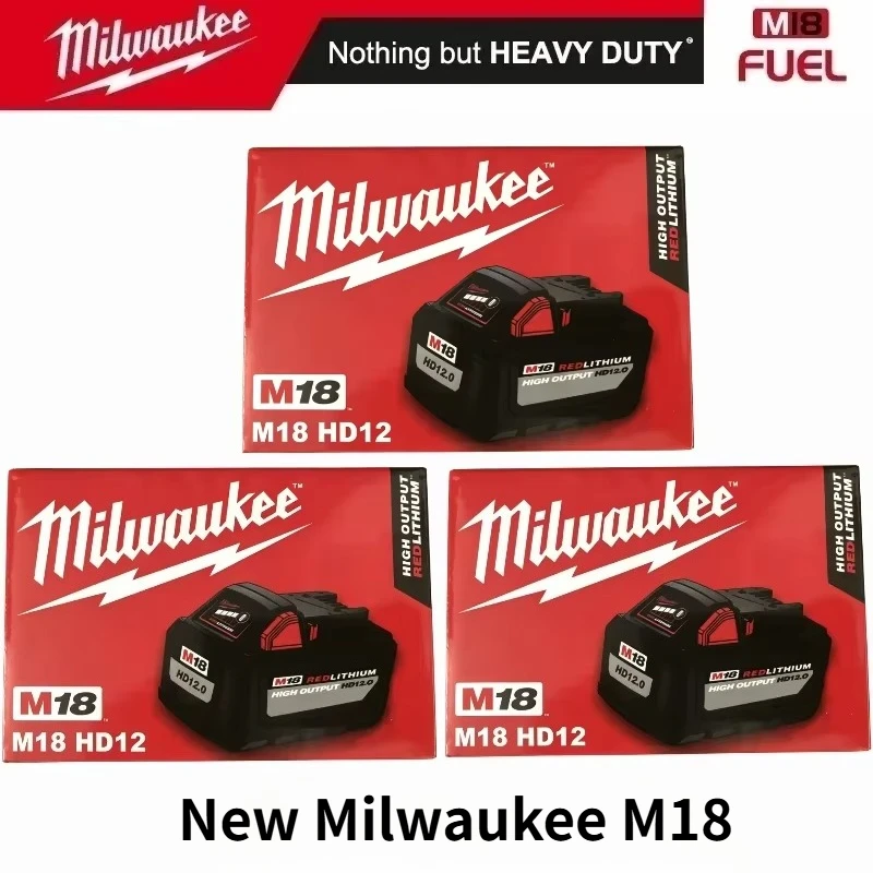 For Milwaukee M18 Series 18V 12.0Ah Li-ion Battery M18HB6 48-11-1860 High Performance REDLITHIUM Rechargeable Power Tool Battery