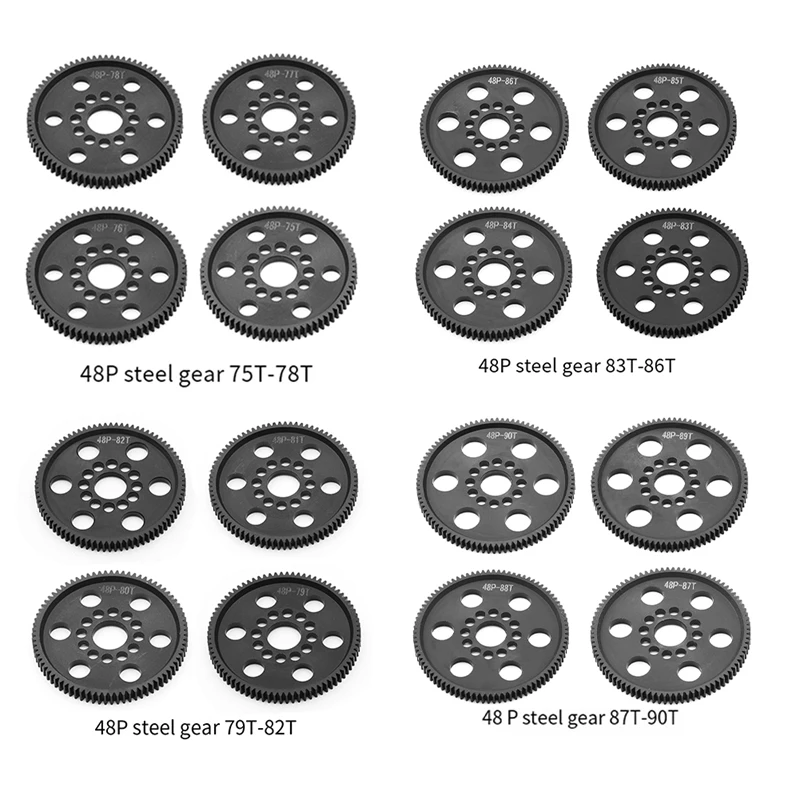 4PCS 48P Spur Gear Main Gear  79T+80T+81T+82T Universal For 3Racing Sakura S XI XIS CS D4 D5 1/10 RC Car Upgrade Parts