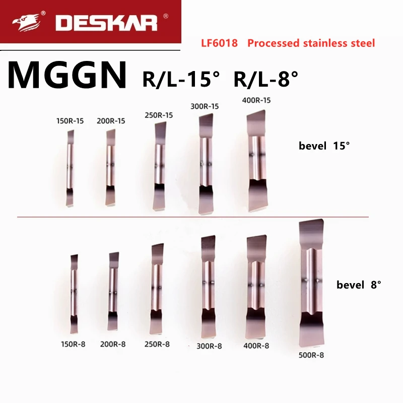 Deskar Mggn150 200 250 Mggn300 400 Mggn500 R-15 L-15 R-8 L-8 Lf6018 Токарный станок с ЧПУ для резки канавок Твердосплавные вставки Прорезка