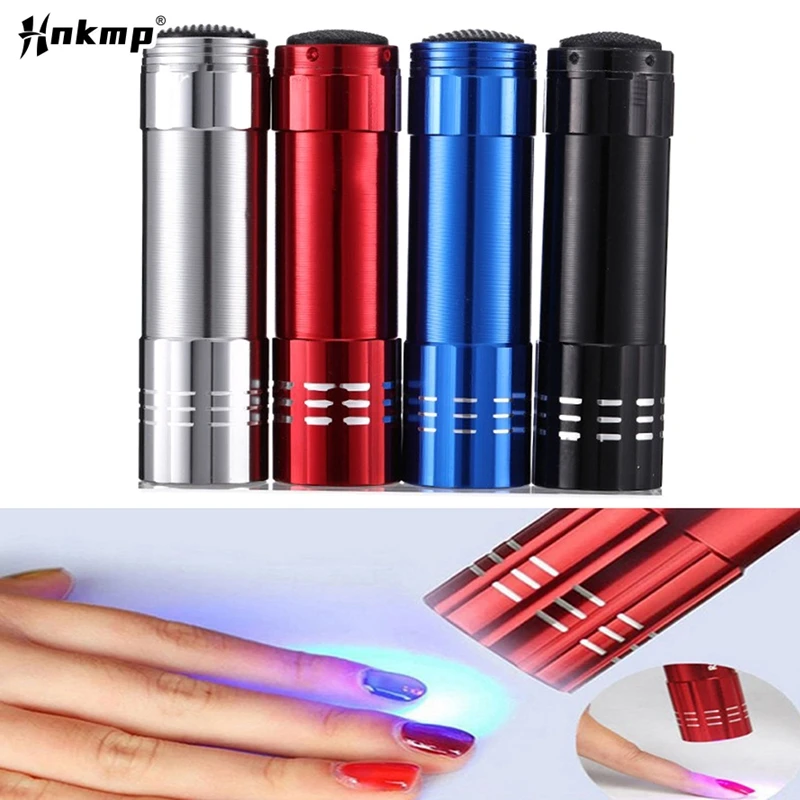 Portable Mini UV 9 LED Purple Light Nail Dryer Curing Lamp Flashlight Torch for Gel Nail Polish Art Light Lamp Machine Tools New