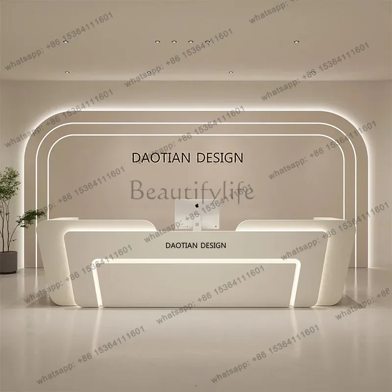 Best Sellers Modern Minimalist Reception Desks Stainless Steel Reception Desks Beauty Dental Office Furniture Mostrador De Recep