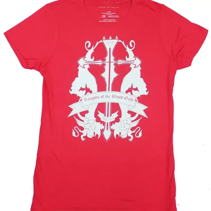 Camiseta para niñas de Sword Art Online, imagen del escudo de los Caballeros del Juramento de Sangre