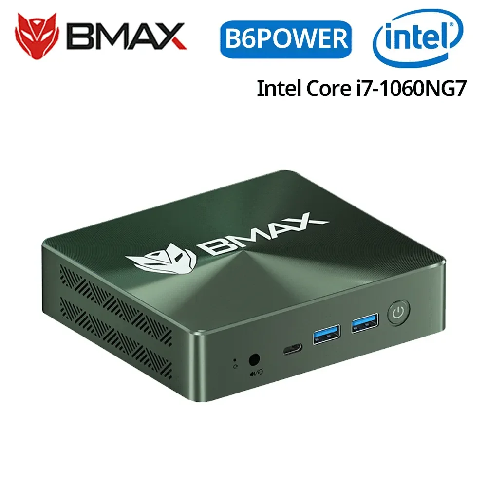 Мини-ПК BMAX B6POWER Intel Core I7-1060NG7 Windows 11 16 ГБ ОЗУ 1 ТБ NVME SSD NVME _ 2280x2 HDMI USB Bluetooth Компьютер Type-c