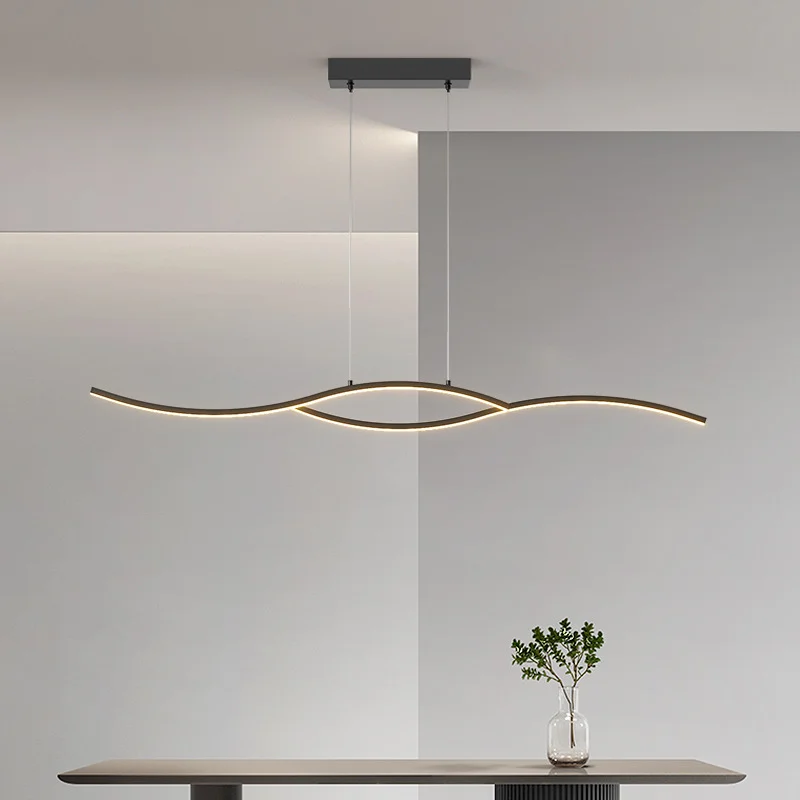 Minimalist Linear Lighting Dining Room Pendant Light Nordic Designer Style Pendant Lamp for Cafés and Offices Lighting Fixtures