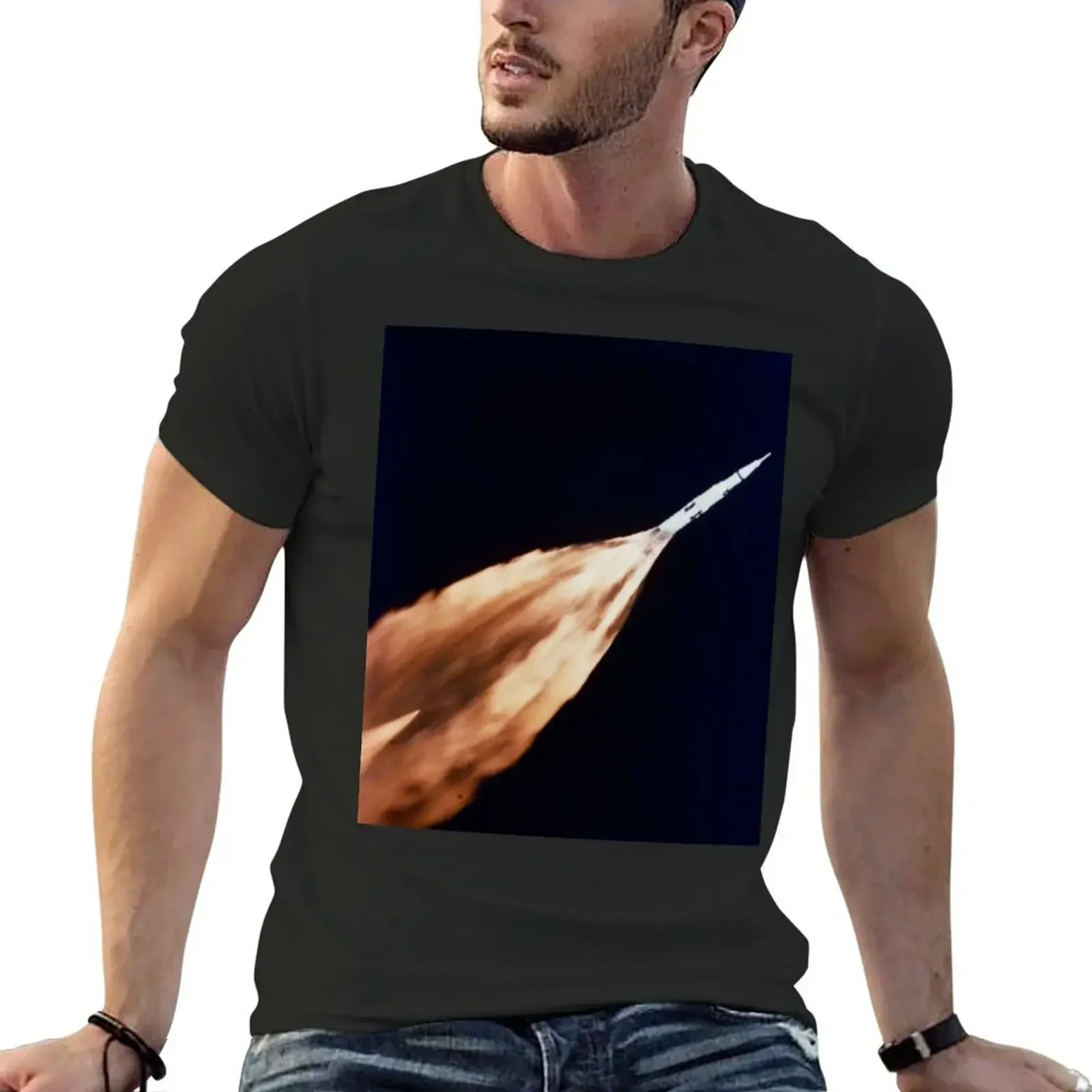 Saturn V tracking camera T-Shirt man clothes essential t shirt anime t shirts vintage clothes plain white t shirts men