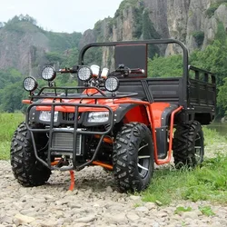 350CC ATV Quad Eencilinder Gas Aangedreven 4x41.5M Trailer 14 Inch Grote Hummer 4 Takt 4 Wiel 4x4 Volwassen Aangedreven Vrachtwagens