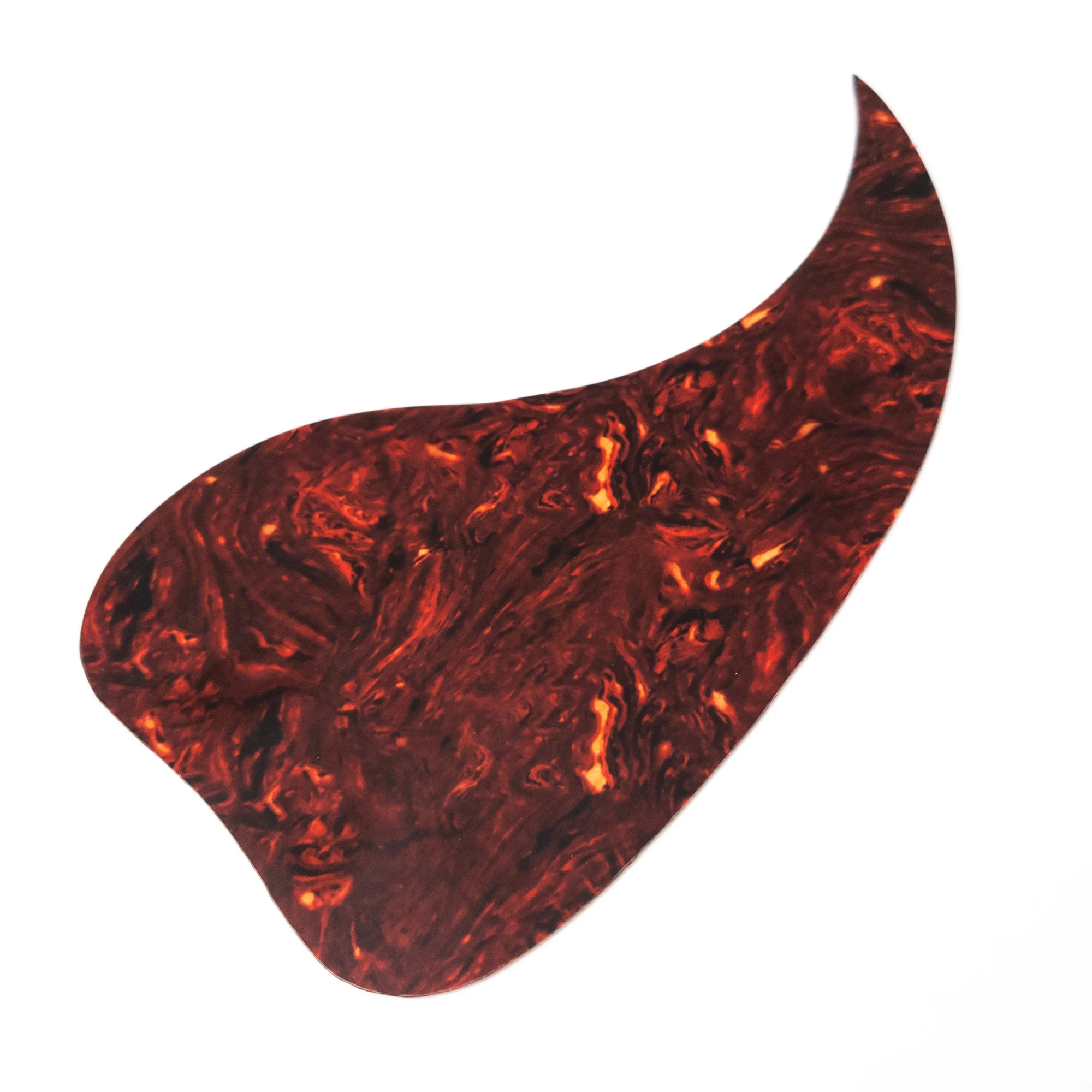 

J45 Acoustic Guitar Pickguard Brown Tortoise Self Adhensive Water Drop Shape Universal Fit for 36" To 40" or Similar Folk Guitar