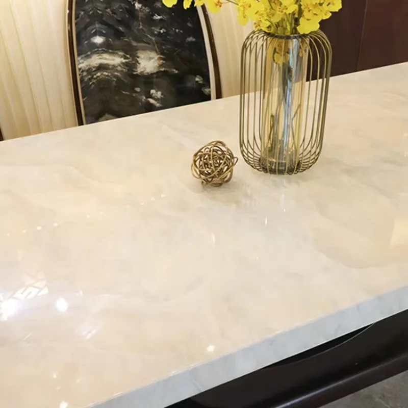 Luxury marble dining table 6 8 10 seats dining room furniture solid wood frame furniture dining table set - Image 4