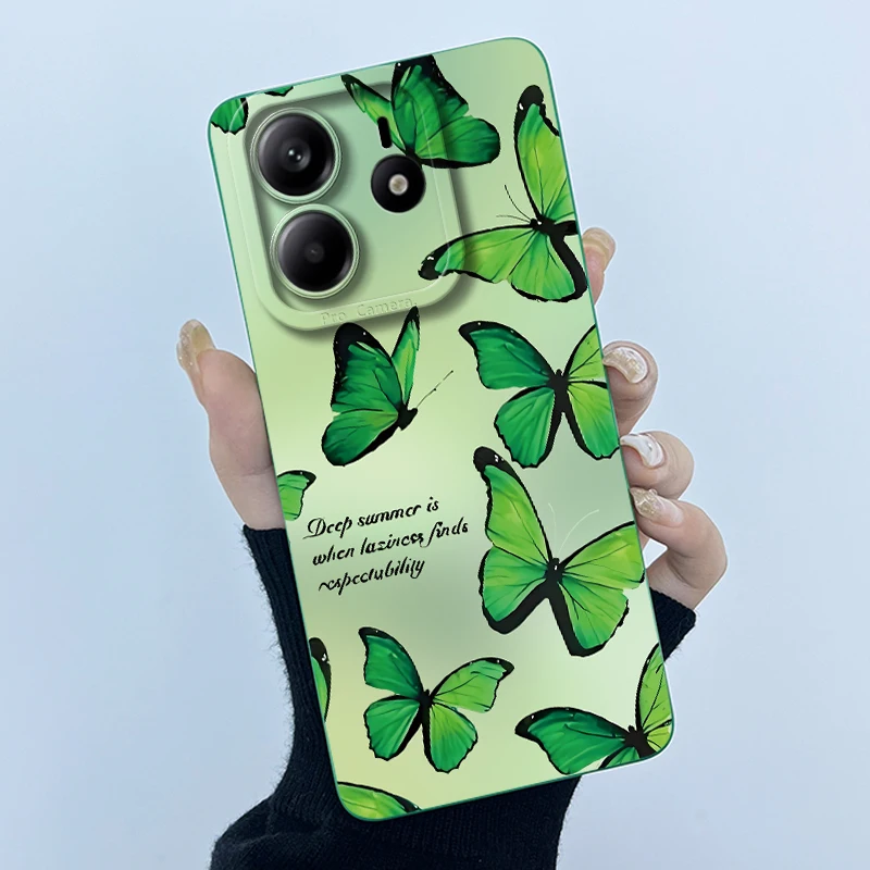 샤오미 레드미 노트 14 5G 폰 케이스, 노트14 5G 푼다 나비 꽃 소프트 실리콘 백 커버 (레드미 노트 14 5G 용)