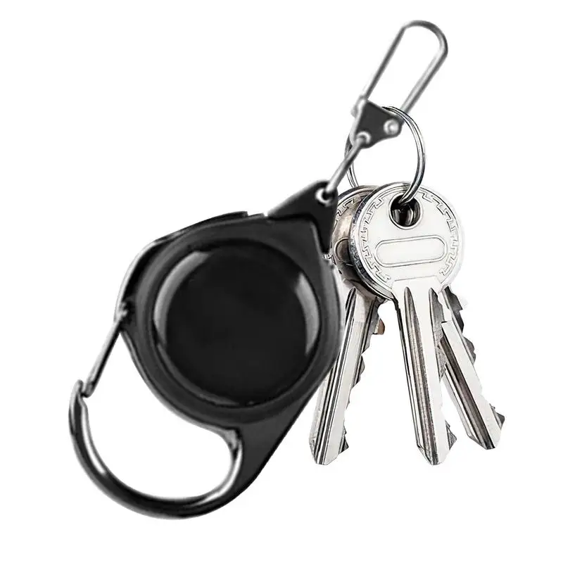 

Retractable Key Ring Multipurpose Outdoor Badge Reel Lightweight Black Badge Reel Portable Badge Holder For Travel