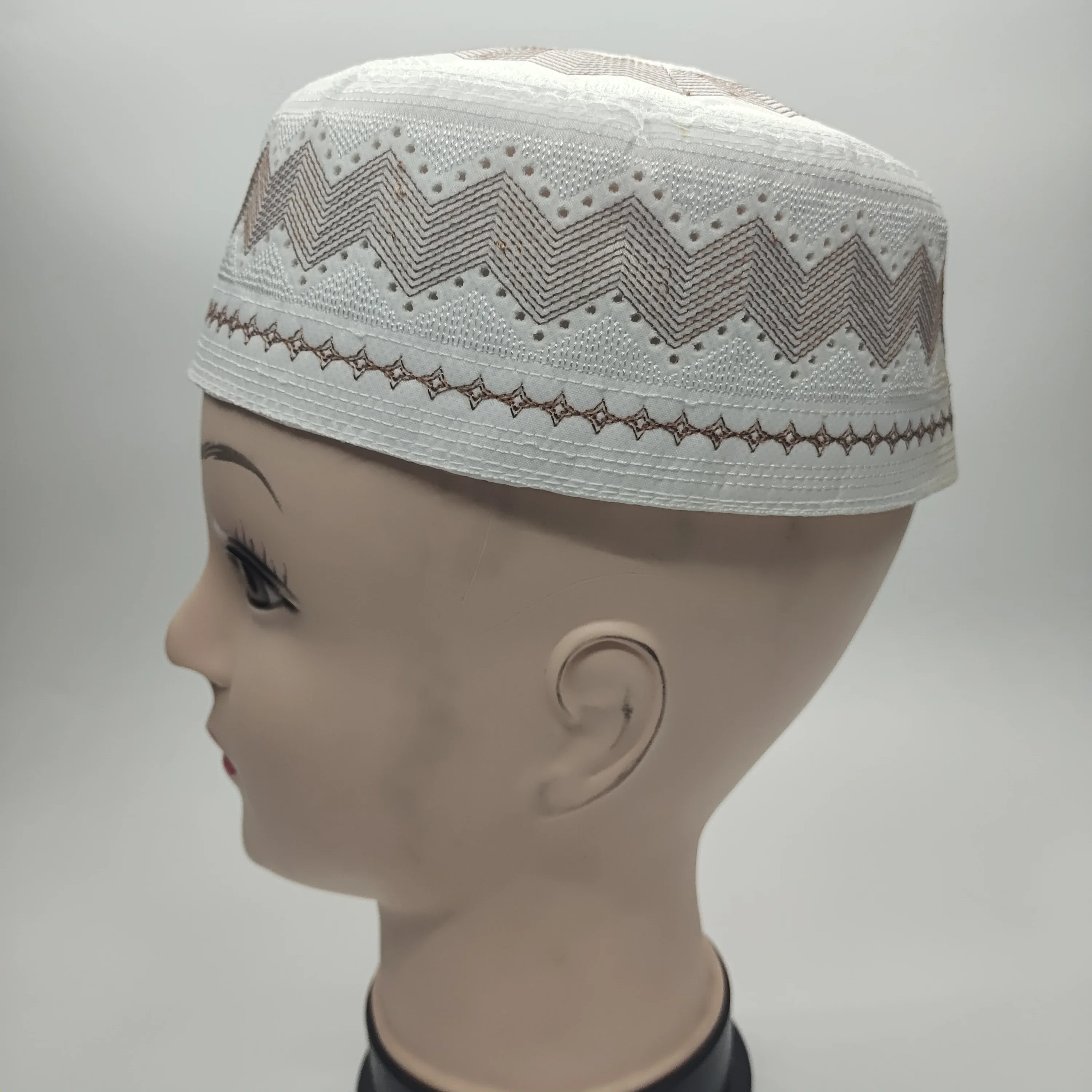 Muslim Embroidered Caps For Men Clothing Tax Products Free Shipping Turkey Prayer Hat Kufi Islamic Mesh Summer Jewish 0616