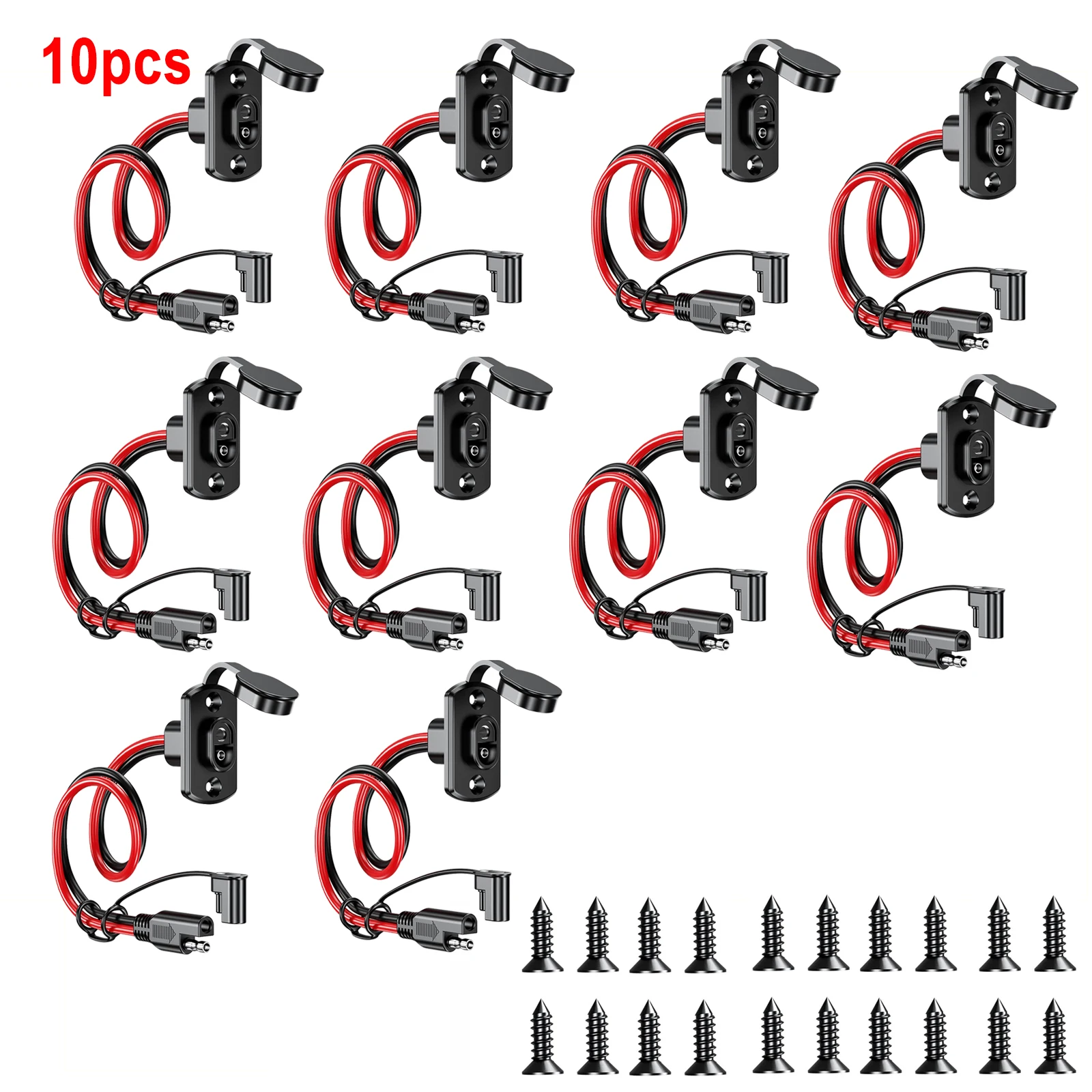 SAE Quick Connector Harness 18AWG Waterproof SAE Extension Cable 50CM Sidewall Port Adapter Male Plug To Female Socket Cable