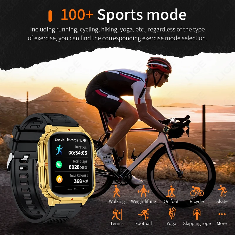 Lige bluetooth chamada de telefone monitor saúde 2.01 "display hd relógio inteligente 2025 novo ip68 à prova dip68 água esportes fitness smartwatch feminino