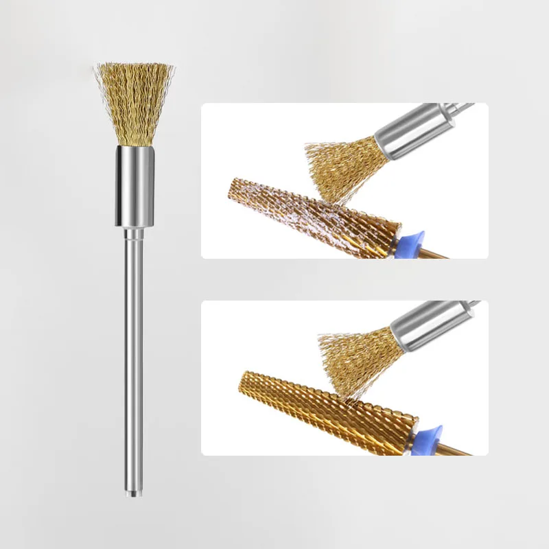 Copper Wire Nail Drill Bits Cleaning Brush Copper Wire Brushes For Electric Manicure Brusher