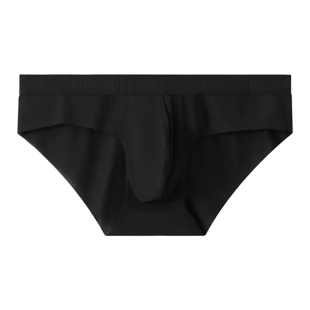 Low Rise Ice Silk Men's Briefs Seamless Invisible Underwear UltraThin Breathable U Convex Pouch Soft Elastic Male Underpants