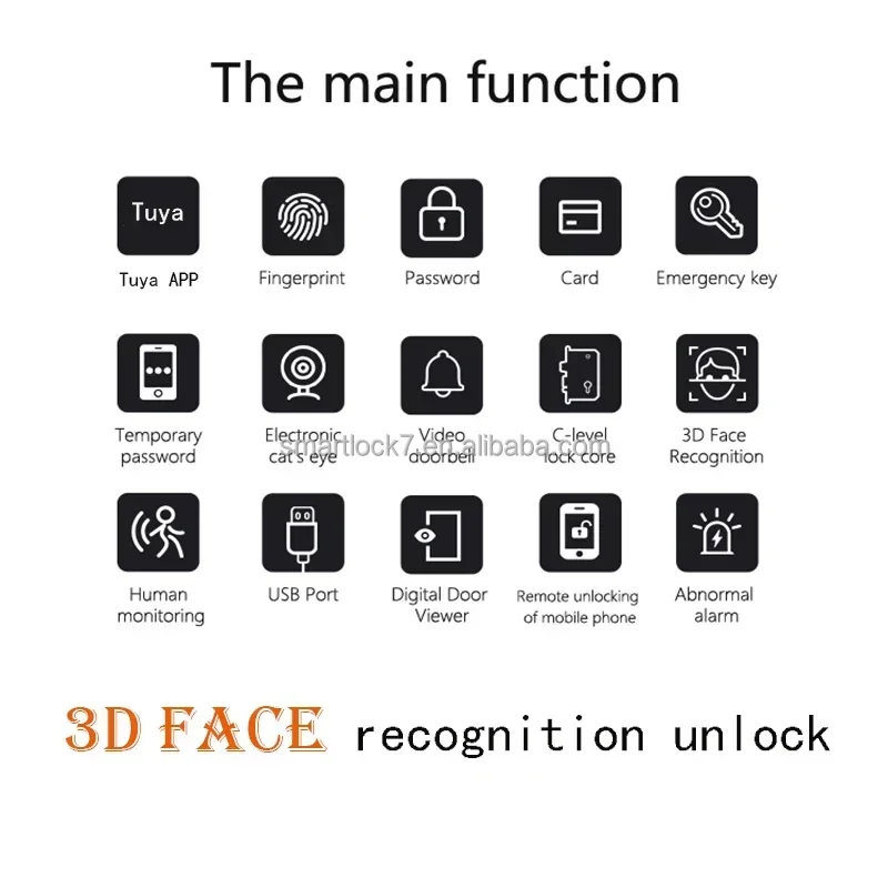 yyhcYyhcsmart Door Lock With Face Recognition