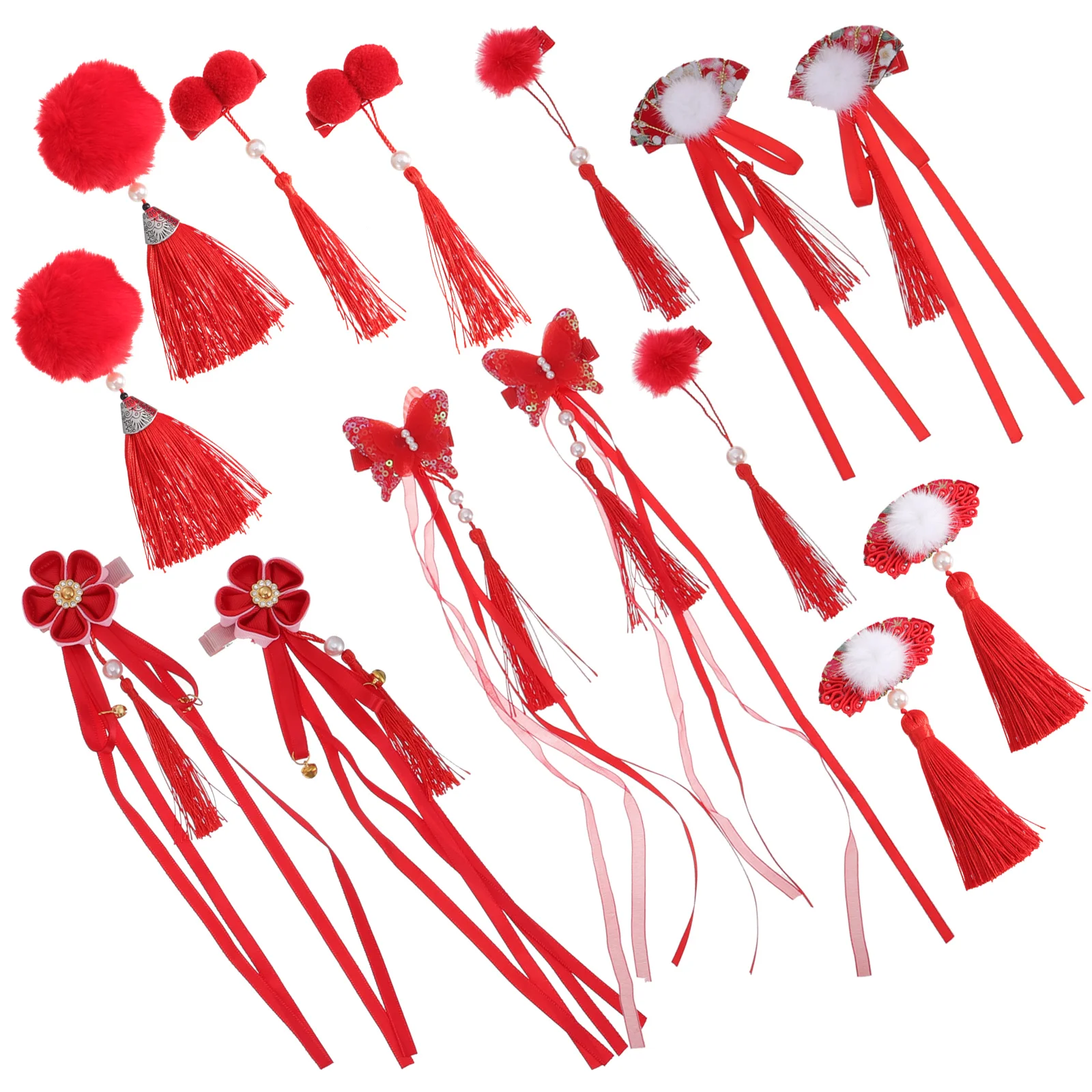 

New Year Hairpin Fashion Clip Tassel Children Headdress Clips Girl Headwear Girls Accessories