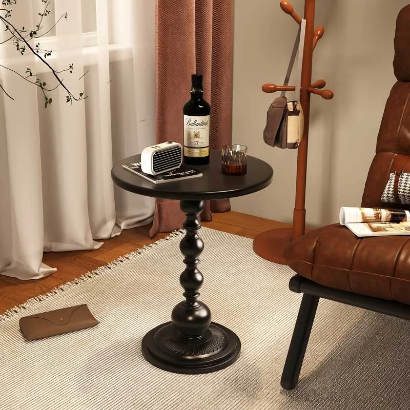

Nordic Iron Small Round Table Retro Living Room Coffee Table Creative Mobile Sofa Bedside Mini Table Bedrrom Household Furniture