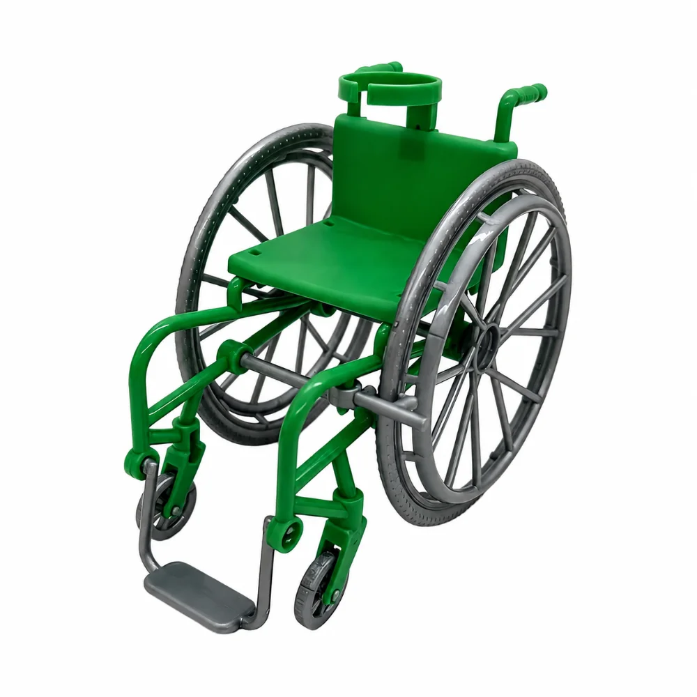 1/6 Scale Miniature Wheelchair Realistic Design Rehabilitation Style Simulation Wheelchair Model Movable Wheels DIY Assembly