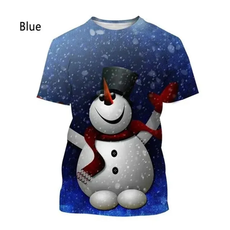 Christmas Santa Claus T Shirt For Men Women 3D Printing Funny Xmas Casual Short Sleeve T-shirt Oversized Men Tee Tops Streetwear