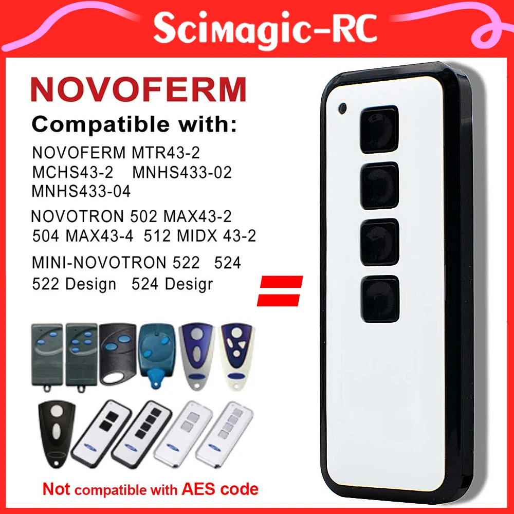 

NOVOFERM MINI-NOVOTRON 522 524 Garage Door Remote Control for NOVOTRON 502 MAX43-2 512 MIX43-2 504 MAX43-4 433MHz Rolling Code