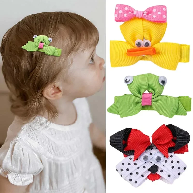 

Oaoleer Cute Yellow Duck Green Frog Hair Clip For Girls Kids Cartoon Dog Hairpins Barrettes New Headwear Baby Hair Accessories