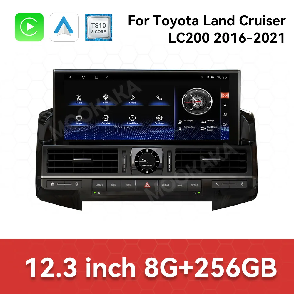 

Автомобильные аксессуары: Радиоприемник для Toyota Land Cruiser LC200 2016-2021 с Android Auto, GPS-навигацией, мультимедийным стереоприемником и головным устройством