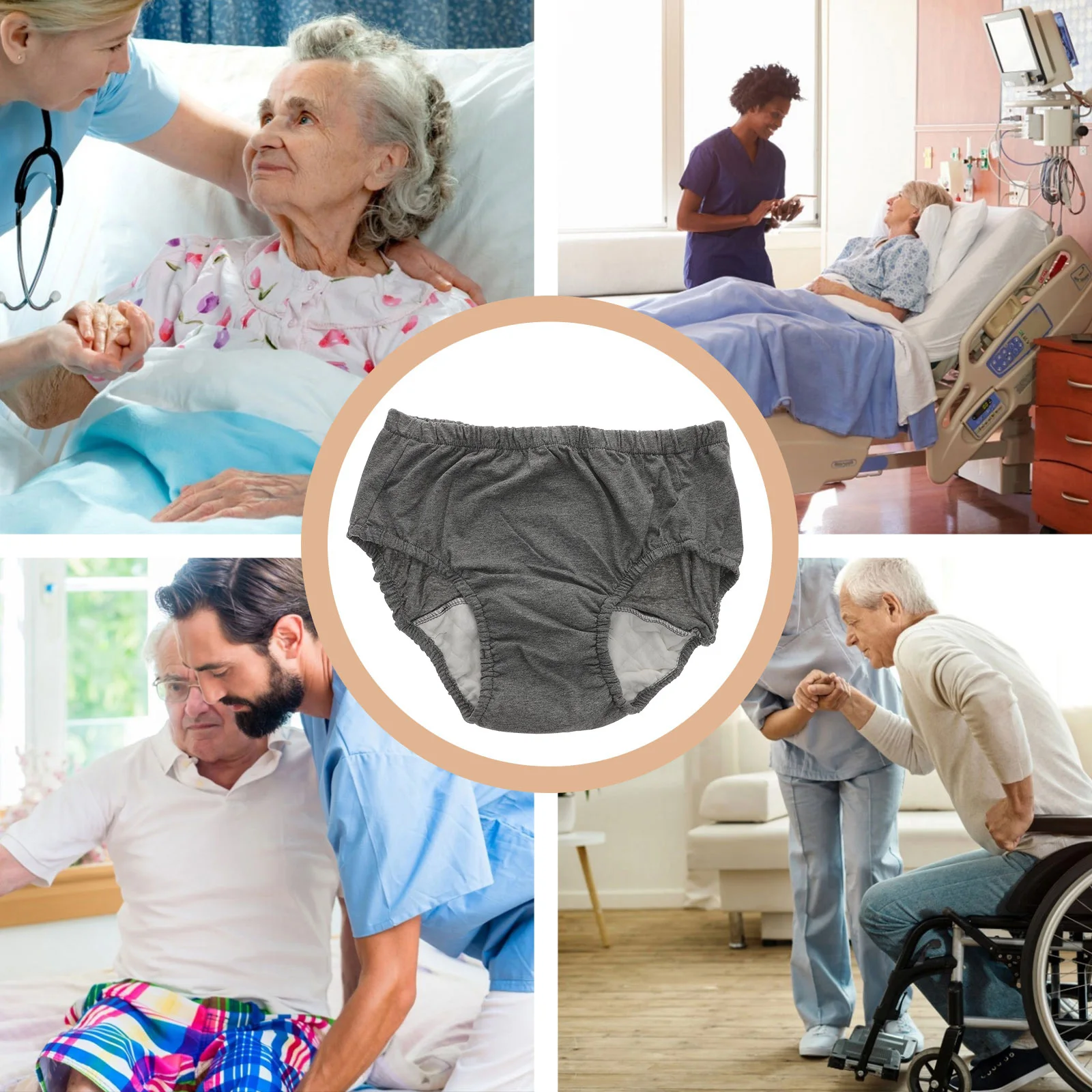 

Водонепроницаемые штаны против утечки для взрослых, недержание, многоразовое моющееся нижнее белье для ухода за постелом, синее, большого размера