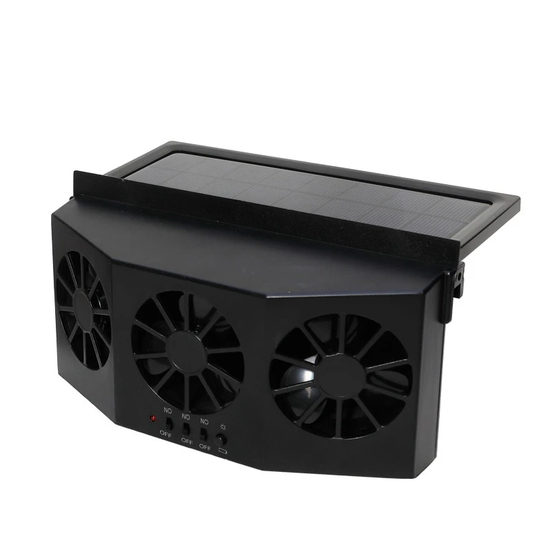 

Multifunctional Car Ventilation Fan Wireless Solar Charging Fan Portable Compact Radiator Easy To Install Black