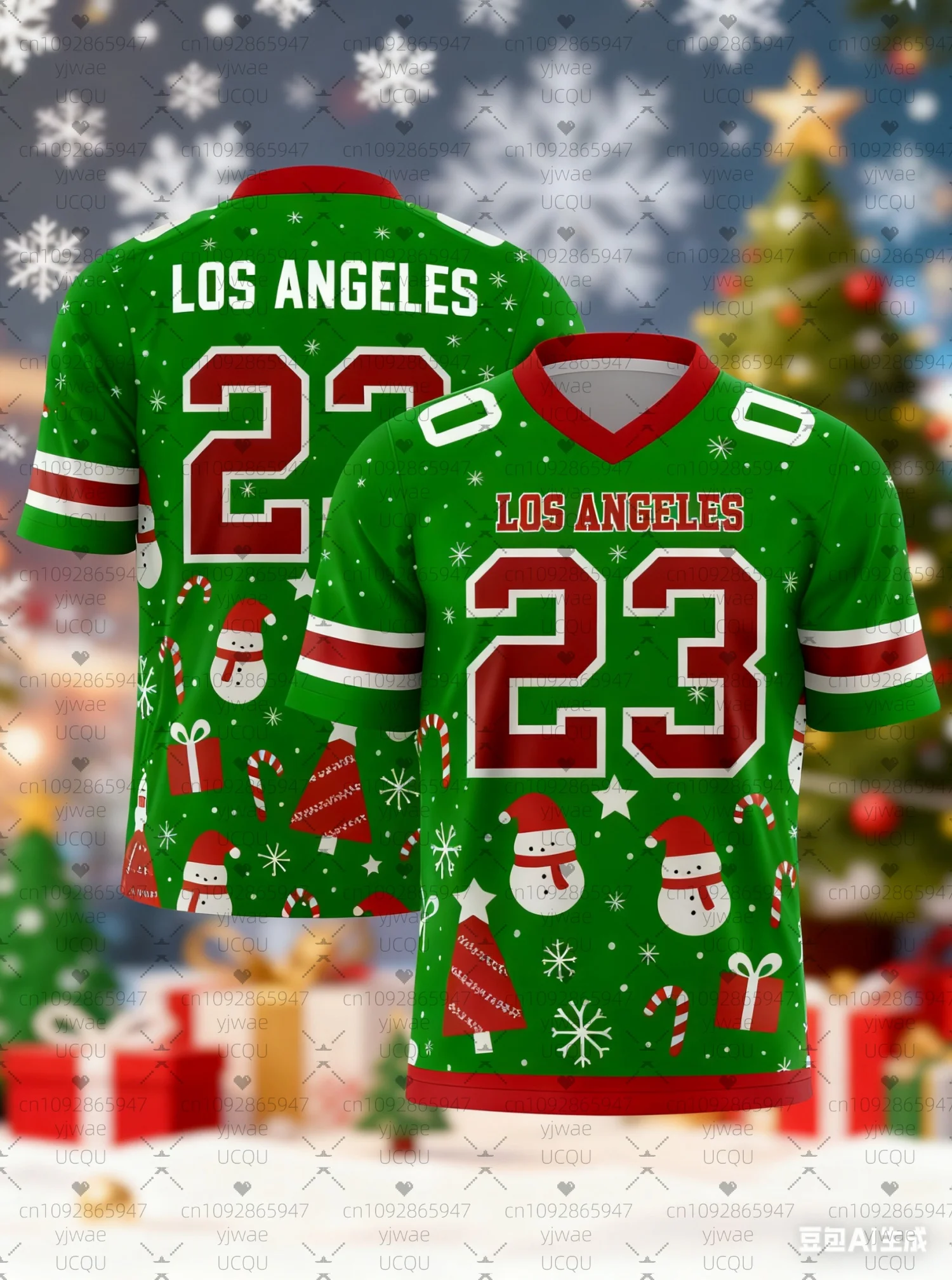 

2025 Winter Christmas Men's T-Shirt Santa Claus LOS ANGELES 23 Graphic Design Mens Casual Round Neck Short Sleeve Trendy T-Shirt