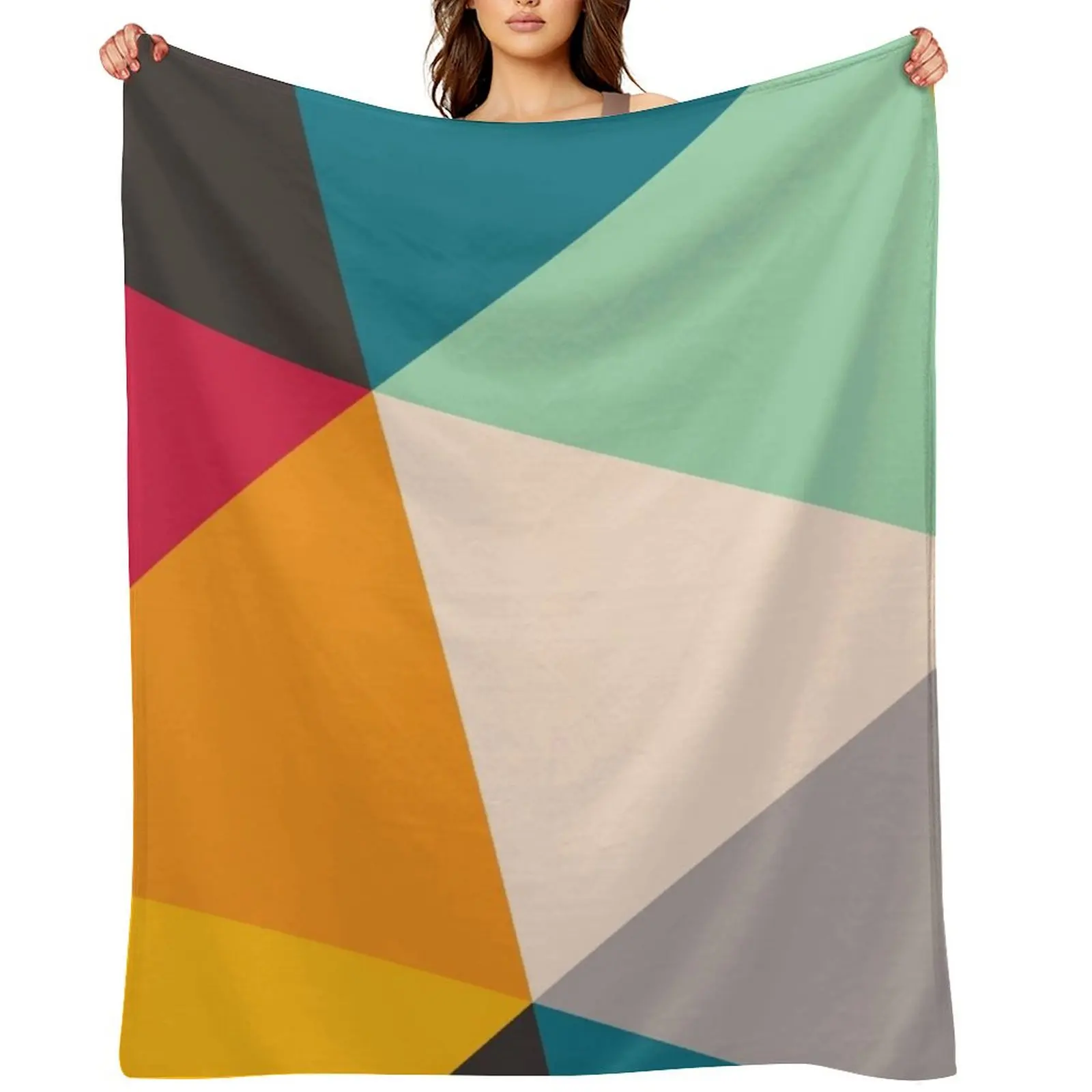 

Colourful Geometric Triangles (2012) Throw Blanket Camping Flannels Sleeping Bag For Sofa Thin Blankets