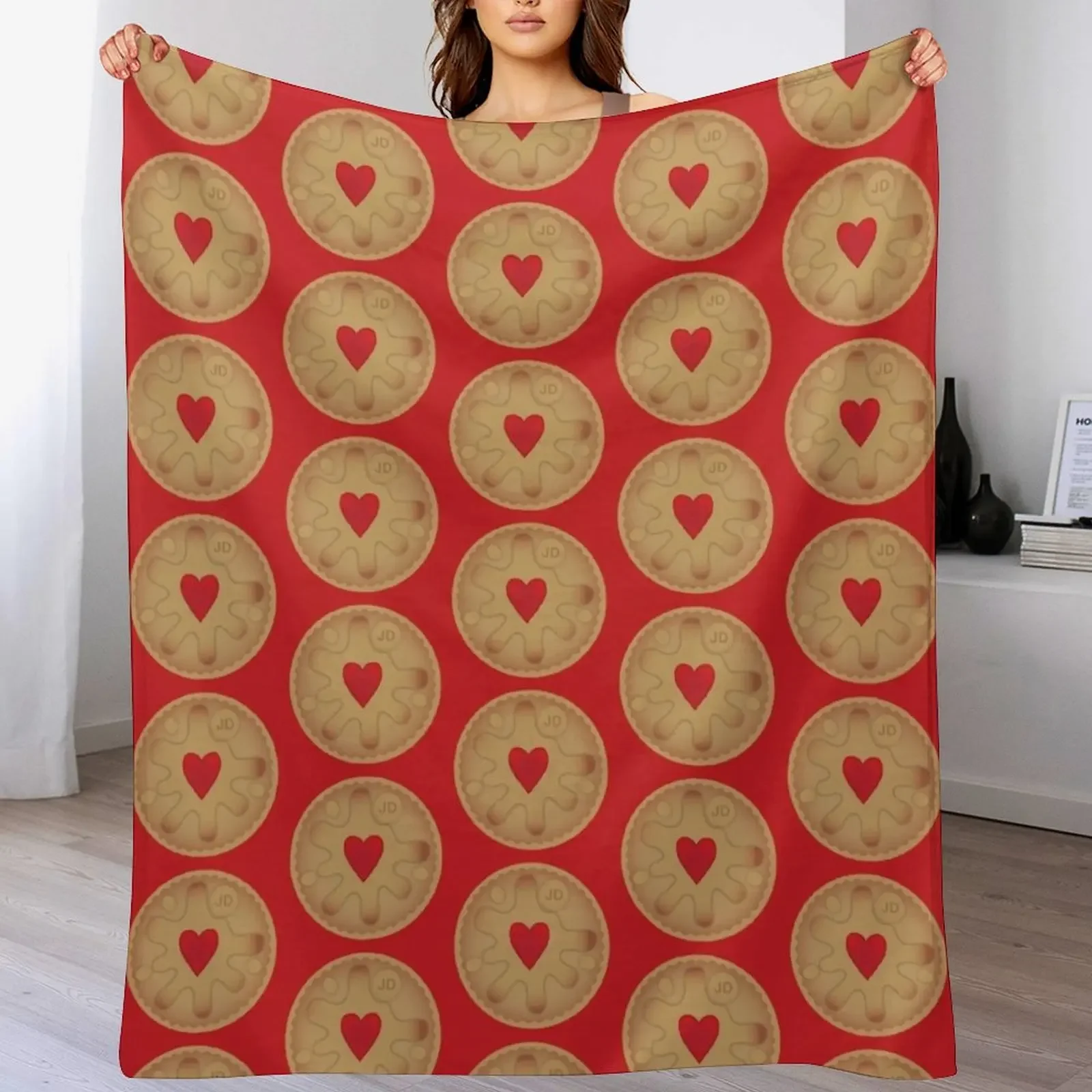 Jammie Dodger Throw Blanket Custom Flannel Blankets