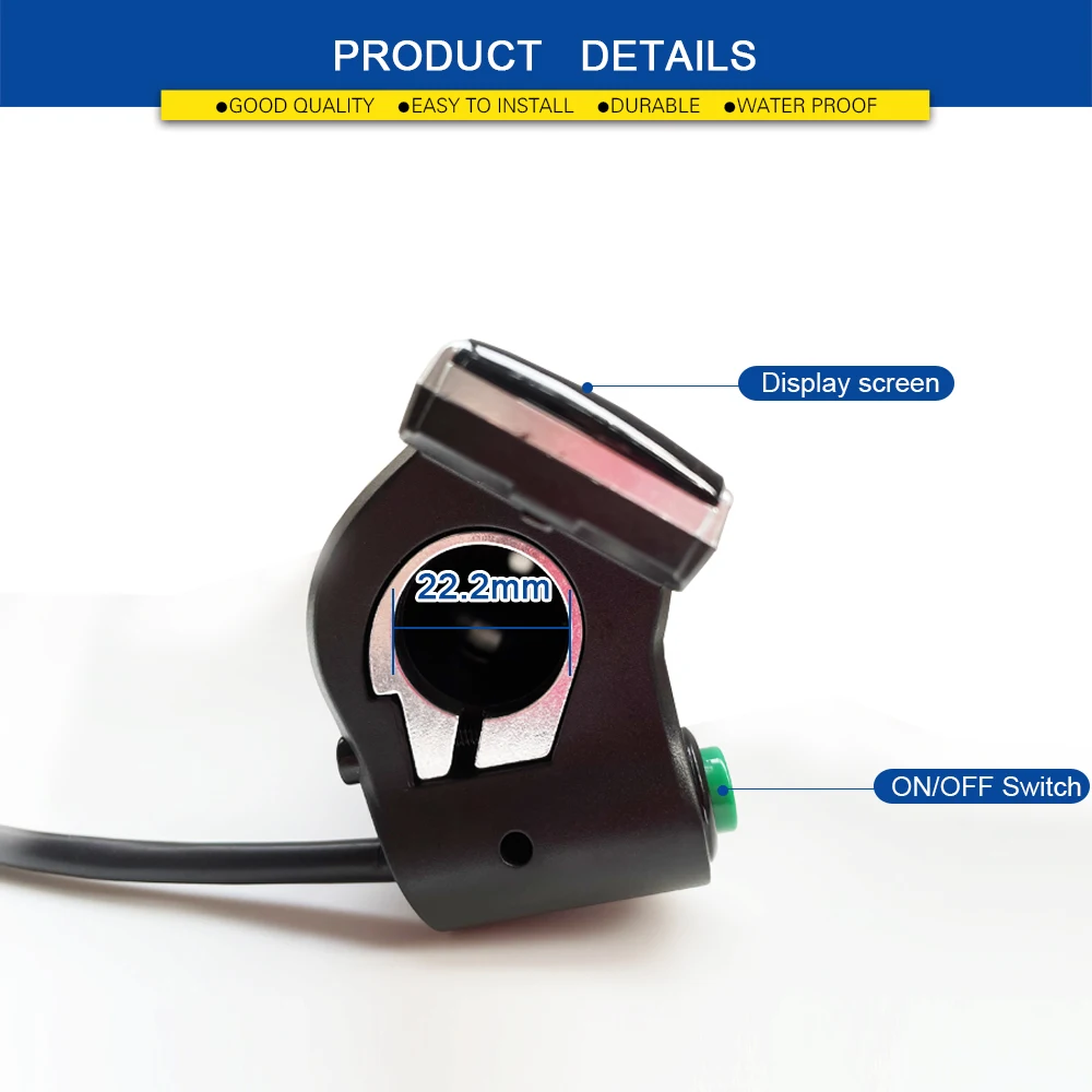 Ebike Thumb Throttle 122DX 36V 48V Right Hand Throttle ebike 6Pin SM Connector For Electric Bicycle Part & Accessories Scooter