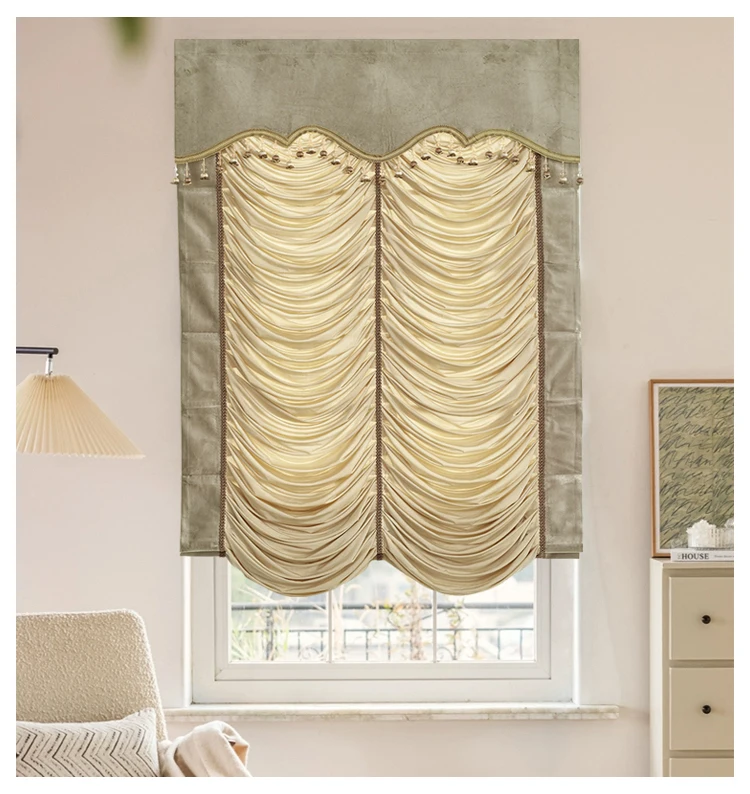 

Electric Motorized Roman Blinds Blackout Customized Size WiFi Smart Control Roman Blinds For Window